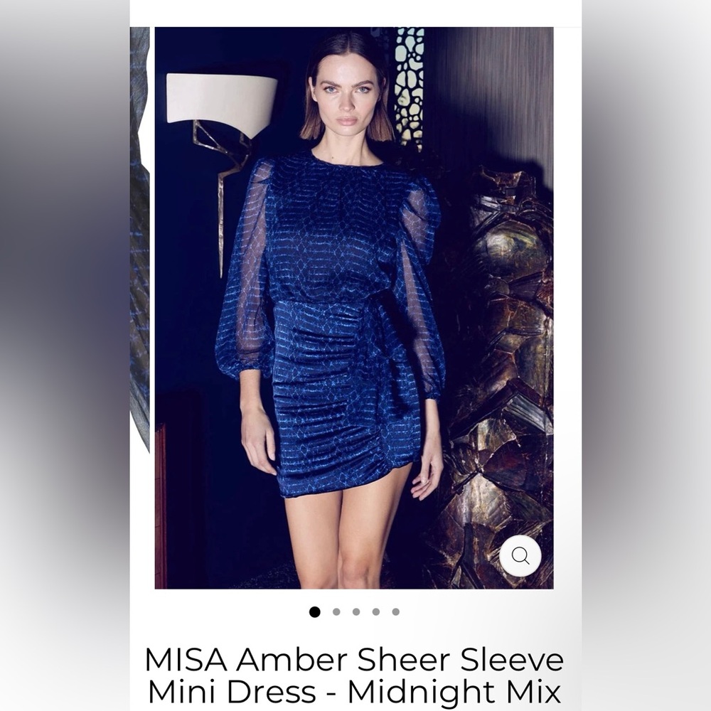 Misa Amber Sheer Sleeve Mini Dress